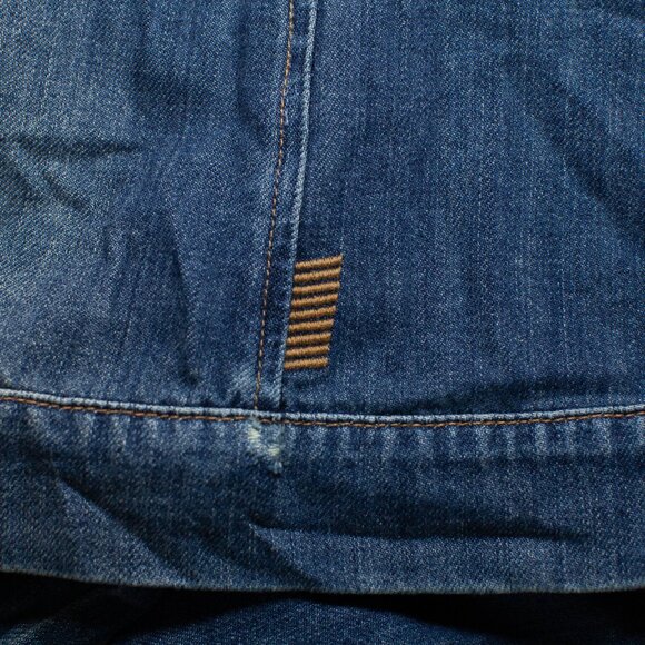 PAIGE Distressed Blue Denim Jacket - Picture 8 of 9